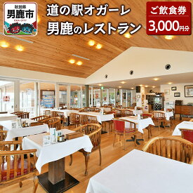 【ふるさと納税】男鹿のレストラン ご飲食券 チケット 3,000円分（1,000円×3枚）道の駅オガーレ 東洋一の海岸線にある男鹿のレストラン 秋田県 男鹿市