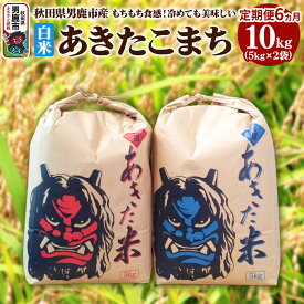 【ふるさと納税】米 【定期便6ヶ月】令和7年産 あきたこまち 精米 10kg（5kg×2袋）6ヶ月連続発送（合計 60kg）秋田県 男鹿市