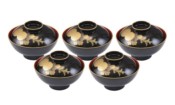 楽天市場】【ふるさと納税】川連漆器 加賀丸吸物椀菊5客組 秋田県 川連 