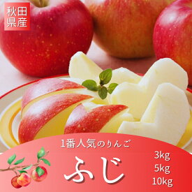【ふるさと納税】＜選べる容量＞秋田県産 りんご ふじ 訳あり 約3kg～10kg 家庭用 リンゴ 旬 ふじりんご 3kg 5kg 10kg 果物 フルーツ 甘い 秋田県 【BARUバイオジャパン吉村（株）】[H4-9901]
