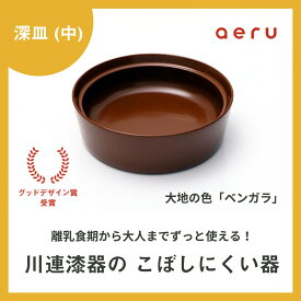 【ふるさと納税】aeru 川連漆器のこぼしにくい器 深皿 べんがら【(株)和える】[N5-15601]