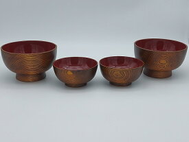 【ふるさと納税】拭き漆木目うどん椀と汁椀セット【丸利漆工所】[D2-5701]