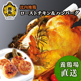 【ふるさと納税】 比内地鶏 ローストチキン & ハンバーグ F 鶏肉 比内地鶏 鶏肉 郷土料理 ローストチキン 丸鶏 お手軽 簡単 天然塩 ハーブ お中元 お歳暮 お取り寄せ グルメ 秋田 あきた 鹿角市 鹿角 送料無料 【かづのわくわくファクトリー】