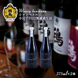 【ふるさと納税】 シャンペトル 小公子2022無濾過生詰 赤 辛口（微発砲）375ml × 2本 小公子 ワイン 飲みやすい ぶどう 県産ブドウ お中元 お歳暮 お取り寄せ 母の日 父の日 グルメ ギフト 秋田 鹿角市 送料無料 MKpaso【ワイナリーこのはな】