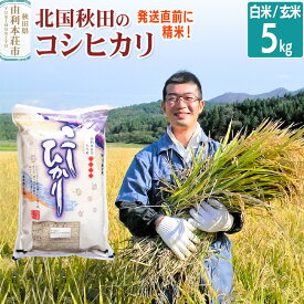 【ふるさと納税】【白米／玄米】 コシヒカリ 令和5年産 秋田県産 北国秋田のコシヒカリ 5kg