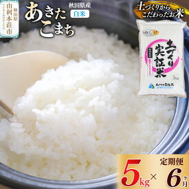 【ふるさと納税】【白米】《定期便》 5kg×6回 令和7年産 あきたこまち 土作り実証米 合計30kg 秋田県産