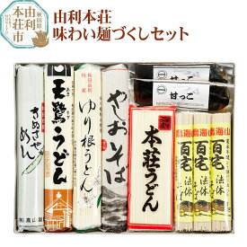 【ふるさと納税】由利本荘味わい麺づくしセット [うどん 天鷺うどん きぬさや麺 ゆり根うどん 百宅法体そば やしおそば 甘っこ 詰め合わせ セット]