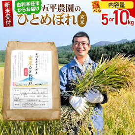 【ふるさと納税】《令和8年産 新米受付》【玄米】ひとめぼれ【選べる容量 5kg／10kg】秋田県産 五平農園のひとめぼれ 《11月下旬〜12月下旬発送予定》 [ひとめぼれ 新米受付 米 お米 こめ 玄米 ブランド米 食卓 おにぎり 秋田県産 秋田県]