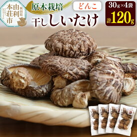 【ふるさと納税】原木栽培 干ししいたけ【どんこ】30g×4袋