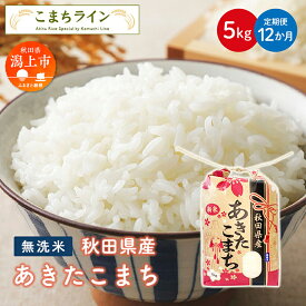 【ふるさと納税】《 定期便 》 無洗米 あきたこまち 5kg × 12ヶ月 1年 米 令和5年産 一等米 訳あり わけあり 返礼品 こめ コメ 5キロ 12回 グルメ 故郷 ふるさと 納税 秋田 潟上市 一人暮らし 【こまちライン】