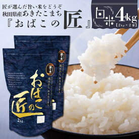 【ふるさと納税】※令和6年産 新米予約※ 秋田県産おばこの匠あきたこまち　4kg （2kg×2袋）白米