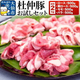 【ふるさと納税】杜仲豚 お試しセット ロース、肩ロース、モモ、バラ 各500g 計2kg【長沼商店】 豚肉