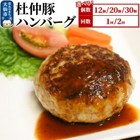 【ふるさと納税】大仙市産 杜仲豚ハンバーグ 選べる容量×お届け回数［12個／20個／30個］×［1〜2回 定期便］ 【長沼商店】