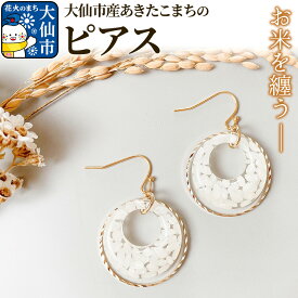 【ふるさと納税】大仙市産あきたこまちのリングピアス ｜お米のアクセサリー