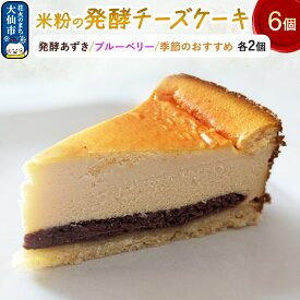 【ふるさと納税】米粉の発酵チーズケーキ6個入（発酵あずき・ブルーベリー・季節のおすすめ 各2個）