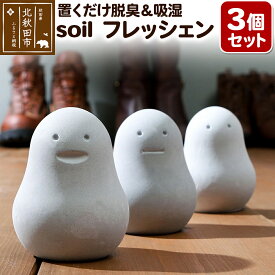【ふるさと納税】soil フレッシェン 3個セット スタンダード [日本製 ソイル soil 珪藻土 水滴 吸水 速乾 乾燥 リサイクルアッシュ 炭 調湿脱臭剤 脱臭 吸湿 コンパクト]