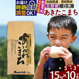 【ふるさと納税】※令和6年産 新米予約※《定期便10ヶ月》秋田県産 あきたこまち 15kg【白米】(5kg小分け袋) 2024年産 お届け周期調整可能 隔月に調整OK お米 藤岡農産