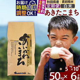 【ふるさと納税】※令和6年産 新米予約※《定期便6ヶ月》秋田県産 あきたこまち 50kg【白米】(5kg小分け袋) 2024年産 お届け周期調整可能 隔月に調整OK お米 藤岡農産