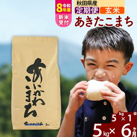 【ふるさと納税】※令和7年産／R8産新米予約※ 《定期便6ヶ月》秋田県産 あきたこまち 5kg【玄米】(5kg小分け袋) 2025年産 2026年産 令和8年産 お届け時期選べる お届け周期調整可能 隔月に調整OK お米 藤岡農産 [藤岡農産 秋田]
