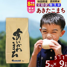 【ふるさと納税】※令和7年産／R8産新米予約※ 《定期便9ヶ月》秋田県産 あきたこまち 5kg【無洗米】(5kg小分け袋) 2025年産 2026年産 令和8年産 お届け時期選べる お届け周期調整可能 隔月に調整OK お米 藤岡農産 [藤岡農産 秋田]