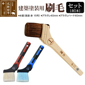 【ふるさと納税】水星(筋違・赤・15号)とプラグレ 2本セット【刷毛 プラグレ 樹脂 塗装 食品衛生法適合】