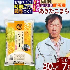 【ふるさと納税】※令和6年産 新米予約※《定期便7ヶ月》秋田県産 あきたこまち 30kg【玄米】(5kg)2024年産 お届け周期調整可能 隔月に調整OK お米 みそらファーム