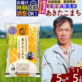 【ふるさと納税】※令和6年産 新米予約※《定期便5ヶ月》秋田県産 あきたこまち 5kg【無洗米】(5kg小分け袋) 2024年産 お届け周期調整可能 隔月に調整OK お米 みそらファーム