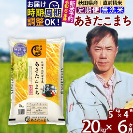 【ふるさと納税】※令和6年産 新米予約※《定期便6ヶ月》秋田県産 あきたこまち 20kg【無洗米】(5kg)2024年産 お届け周期調整可能 隔月に調整OK お米 みそらファーム