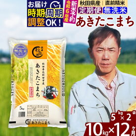 【ふるさと納税】※令和6年産 新米予約※《定期便12ヶ月》秋田県産 あきたこまち 10kg【無洗米】(5kg小分け袋) 2024年産 お届け周期調整可能 隔月に調整OK お米 みそらファーム