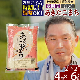 【ふるさと納税】《定期便6ヶ月》秋田県産 あきたこまち 4kg【白米】(2kg小分け袋) 令和5年産 発送時期が選べる 隔月お届けOK お米 おおもり