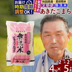 【ふるさと納税】《定期便5ヶ月》秋田県産 あきたこまち 4kg【無洗米】(2kg小分け袋) 令和5年産 発送時期が選べる 隔月お届けOK お米 おおもり