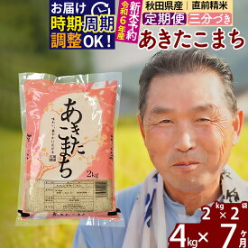 【ふるさと納税】《定期便7ヶ月》秋田県産 あきたこまち 4kg【3分づき】(2kg小分け袋) 令和5年産 発送時期が選べる 隔月お届けOK お米 おおもり 令和6年産 新米予約