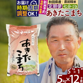 【ふるさと納税】《定期便12ヶ月》秋田県産 あきたこまち 5kg【7分づき】(5kg小分け袋) 令和5年産 発送時期が選べる 隔月お届けOK お米 おおもり 令和6年産 新米予約