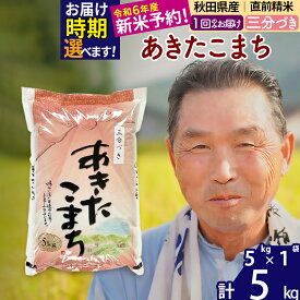 【ふるさと納税】秋田県産 あきたこまち 5kg【3分づき】(5kg小分け袋)【1回のみお届け】令和5年産 お届け時期選べる お米 おおもり 令和6年産 新米予約