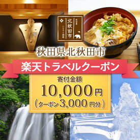 【ふるさと納税】秋田県 北秋田市の対象施設で使える楽天トラベルクーポン 3,000円分 寄附額 10,000円