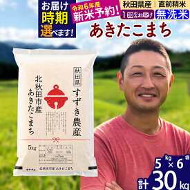 【ふるさと納税】※令和6年産 新米予約※秋田県産 あきたこまち 30kg【無洗米】(5kg小分け袋)【1回のみお届け】2024年産 お米 すずき農産