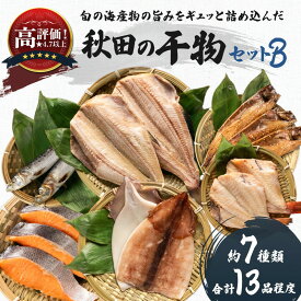 【ふるさと納税】秋田の干物セットB（約7種類）（干物 セット 人気 詰め合わせ 鮭 さば しまホッケ他）　【干物セット 詰め合わせ 長期保存 カレイ一夜干し】