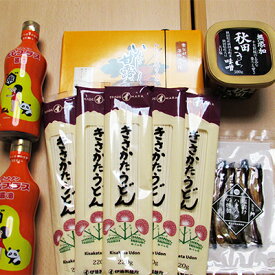 【ふるさと納税】にかほ市特産品の詰合せ（お菓子 調味料 うどん）　【加工食品 魚貝類 麺類 うどん 乾麺 味噌 みそ】