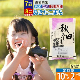 【ふるさと納税】【白米／玄米／無洗米】※R7／R8新米予約※《定期便2ヶ月》秋田県産 あきたこまち 10kg (5kg×2袋)×2回 令和7年産 令和8年産 お米 匠