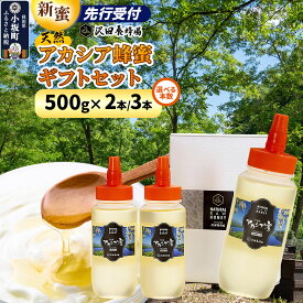 【ふるさと納税】《先行受付》【新蜜】はちみつ 天然十和田 アカシア蜂蜜 ギフトセット 500g【選べる本数 2本セット／ 3本セット】 [新蜜 国産 蜂蜜 はちみつ ハチミツ アカシア ギフト 贈答 朝食 沢田養蜂場]