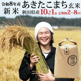 【ふるさと納税】《令和8年産 新米先行受付》秋田県産 あきたこまち 10kg(10kg×1袋) 【玄米】【選べるお届け回数（定期便）】 [新米 あきたこまち 10kg 秋田県産 米 秋田県産 国産]