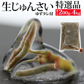 【ふるさと納税】特選生じゅんさい ゆずタレ付 《冷蔵》【選べる内容量200g〜4kg】（2026年5月上旬頃〜7月下旬までに発送予定） 令和8年産 2026年産 先行受付 秋田県産 三種町産