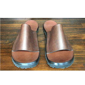 【ふるさと納税】レザーサンダル（ブラウン）サイズ9（27～27.5cm）【キャッスルファイブレザーアート】 ファッション 靴 シューズ 牛革