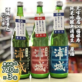 【ふるさと納税】【生酒】純米吟醸無濾過原酒 にごり酒「浦城 雪景色」「赤浦城 雪景色」「青浦城 雪景色」飲み比べ3本セット　720ml 各1本 お酒 日本酒 香り 果実味 美味しい リピーター