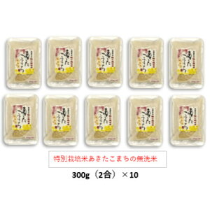 【ふるさと納税】令和7年産特別栽培米あきたこまち無洗米3kg【300g(2合)×10個】使いやすくプレゼントにも便利【配送不可地域:離島・沖縄県】【1675482】