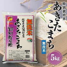 【ふるさと納税】あきたこまち特別栽培・無洗米(精米)5kg【配送不可地域：離島・沖縄県】【1071236】