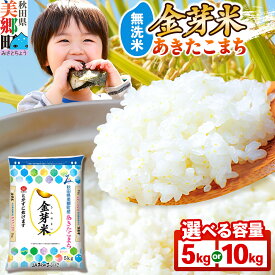 【ふるさと納税】【令和7年産 白米】金芽米 あきたこまち 【選べる内容量：5kg／10kg】玄米の栄養を残した白米 きんめまい