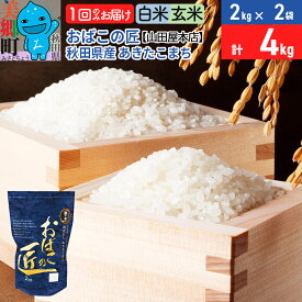 【ふるさと納税】令和6年産 おばこの匠 秋田県産あきたこまち 4kg（2kg×2袋）【白米／玄米 選べる】秋田こまち お米