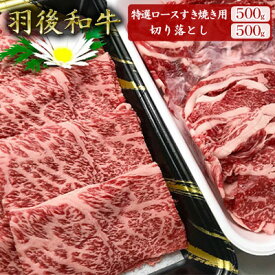 【ふるさと納税】羽後和牛特選ロースすき焼き用500g+羽後和牛切り落とし500g 計1kg すきやき スキヤキ