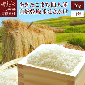 【ふるさと納税】令和5年産 あきたこまち「仙人米」白米 5kg 自然乾燥米 はさがけ 秋田県東成瀬村産